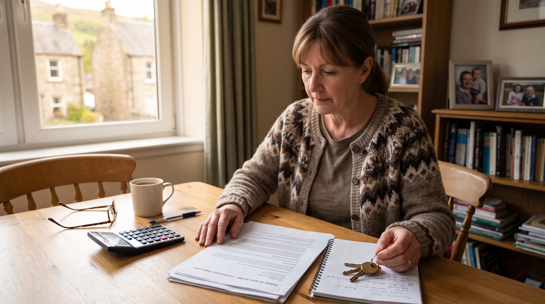 Executor reviewing paperwork for a deceased estate in Scotland